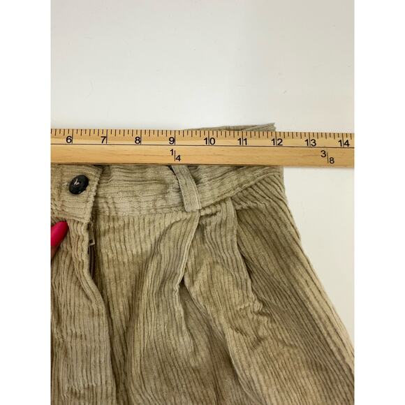 Kyoto Kasuals Womens Shorts Size 7 Brown Corduroy High Waisted Pleated Vintage - Picture 8 of 11